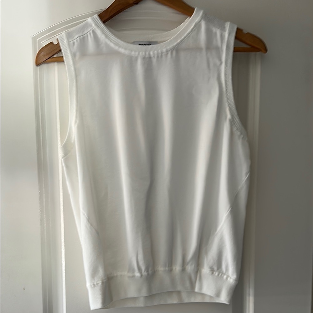 DKNY White Sleeveless Women's Top